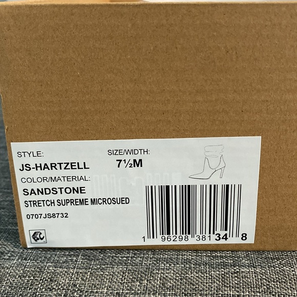 Jessica Simpson Hartzell Pointed Toe Heeled Slouch Booties Sandstone Size 7.5 - Picture 7 of 10